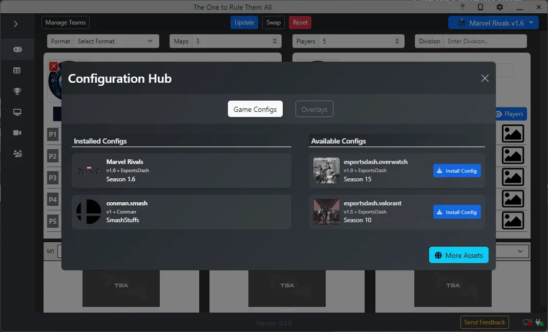 Multiple Game Configurations